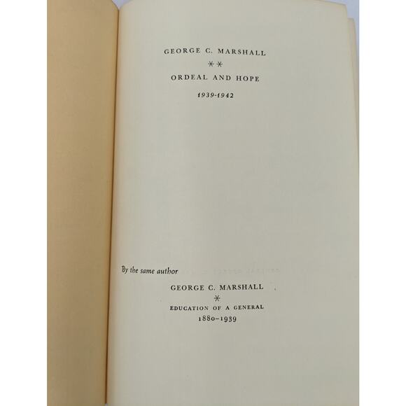 George C. Marshall Ordeal And Hope 1939-1942 WW2 Military Vintage Hardcover 1966 - Picture 3 of 16